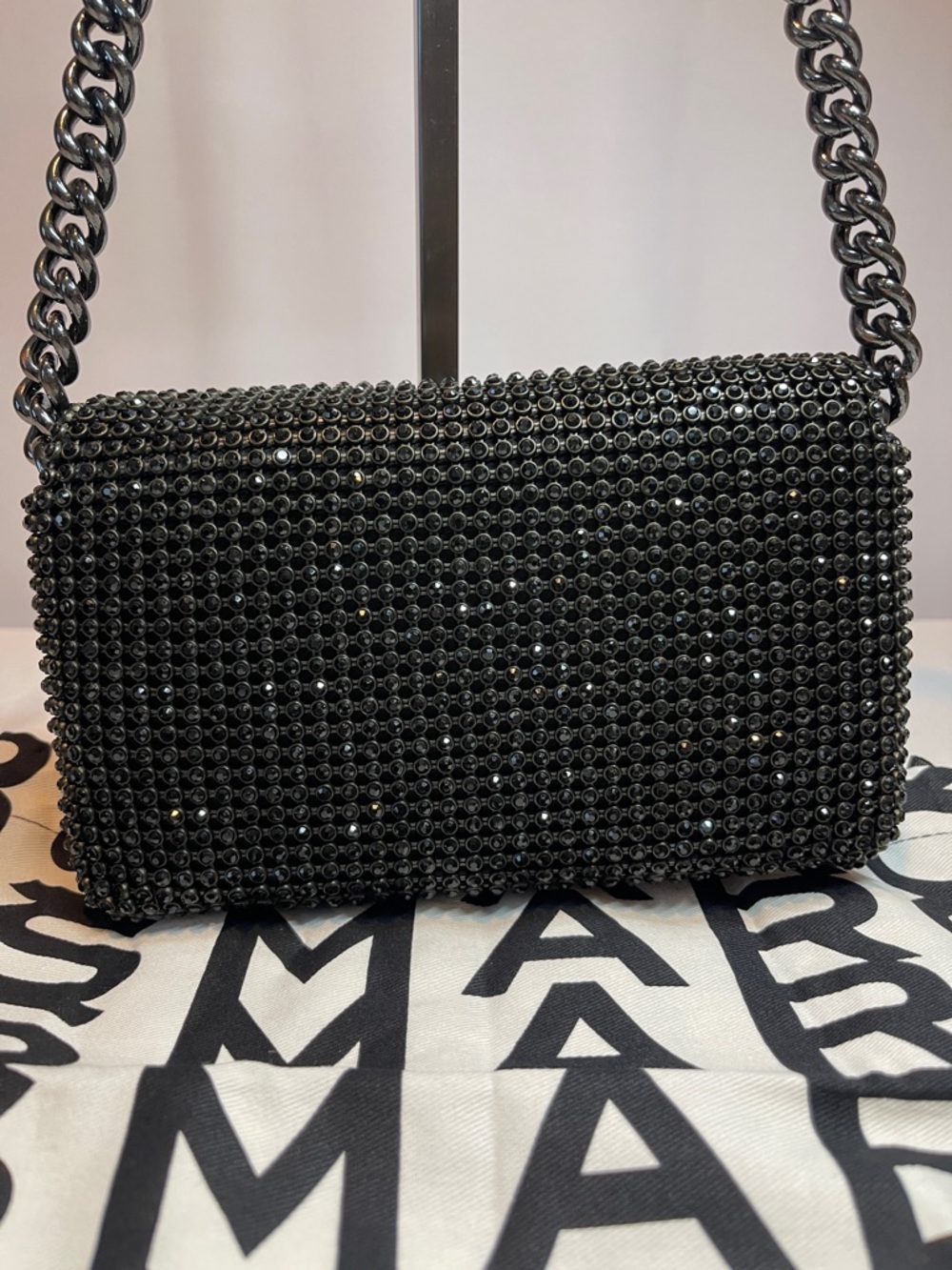 Marc Jacobs The Rhinestone J Marc Mini Shoulder Bag Black - Picture 5 of 13